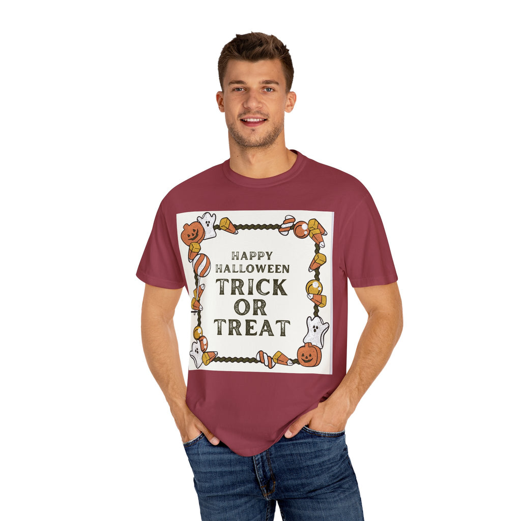 Halloween T-Shirt, Trick or Treat Shirt, Unisex Tee, Holiday Apparel, Fun Halloween Outfit, Seasonal Gift