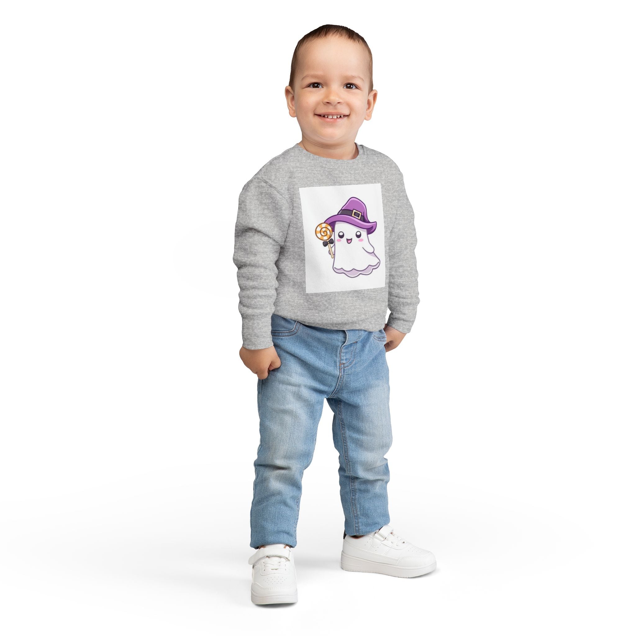 Adorable Toddler Ghost Sweatshirt for Halloween Fun, Kids' Holiday Clothing, Cute Costume, Perfect for Trick-or-Treating, Cozy Kids Gift