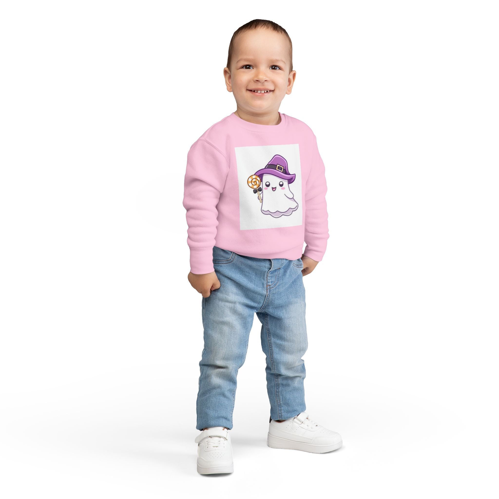 Adorable Toddler Ghost Sweatshirt for Halloween Fun, Kids' Holiday Clothing, Cute Costume, Perfect for Trick-or-Treating, Cozy Kids Gift
