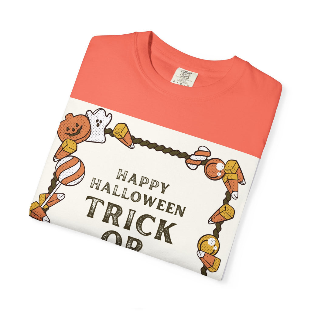 Halloween T-Shirt, Trick or Treat Shirt, Unisex Tee, Holiday Apparel, Fun Halloween Outfit, Seasonal Gift
