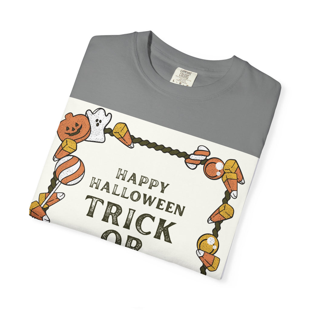 Halloween T-Shirt, Trick or Treat Shirt, Unisex Tee, Holiday Apparel, Fun Halloween Outfit, Seasonal Gift