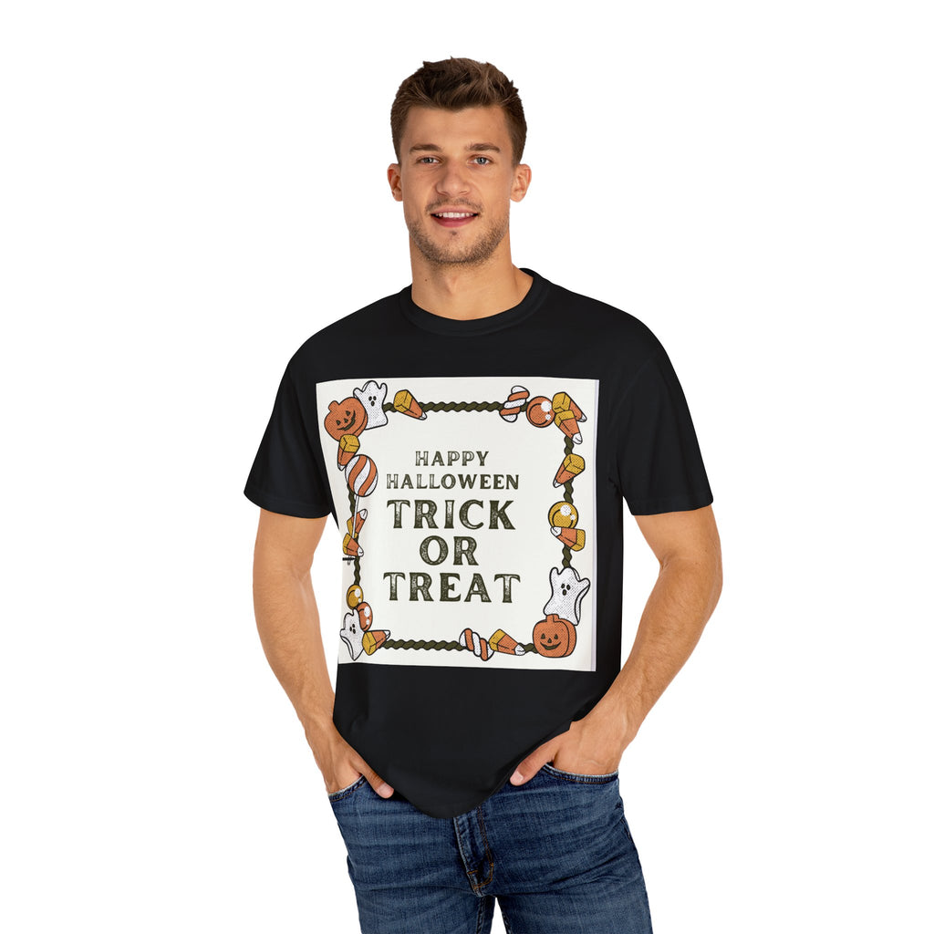 Halloween T-Shirt, Trick or Treat Shirt, Unisex Tee, Holiday Apparel, Fun Halloween Outfit, Seasonal Gift