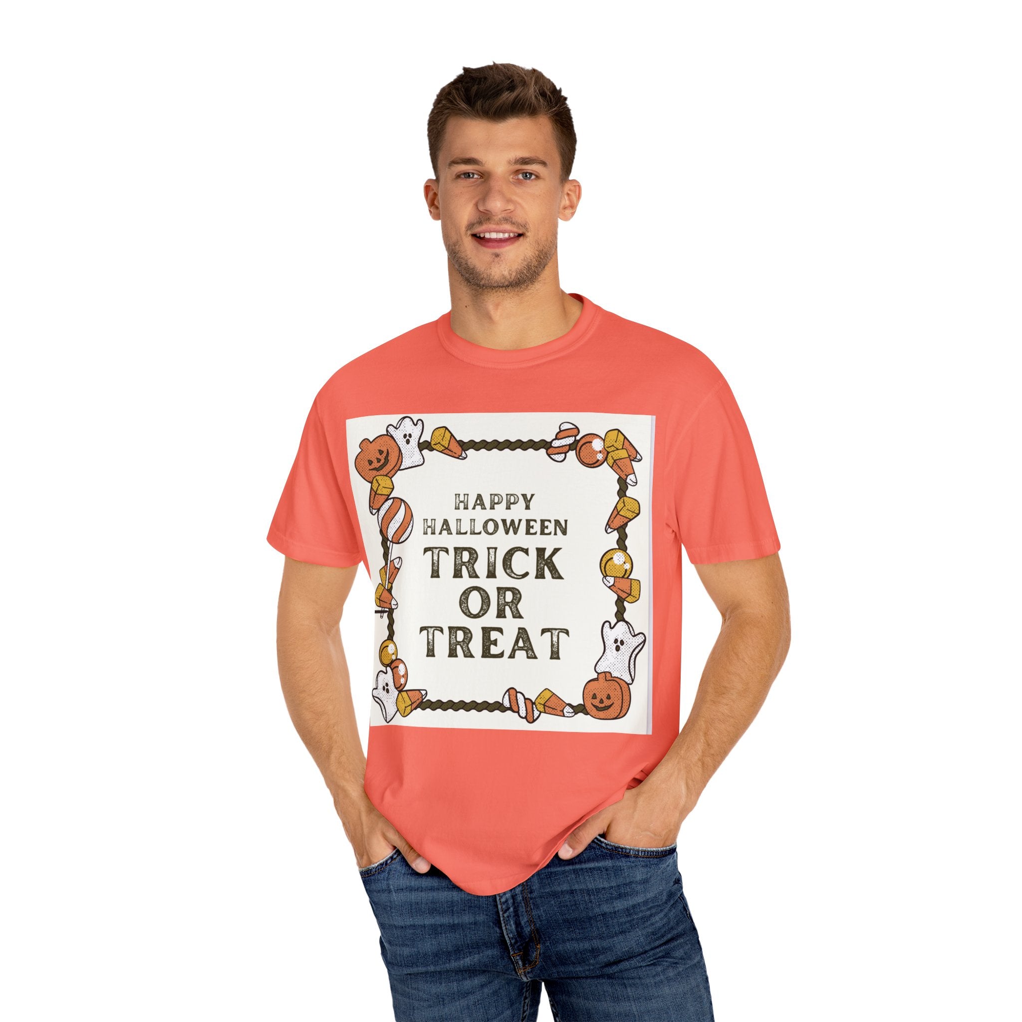 Halloween T-Shirt, Trick or Treat Shirt, Unisex Tee, Holiday Apparel, Fun Halloween Outfit, Seasonal Gift