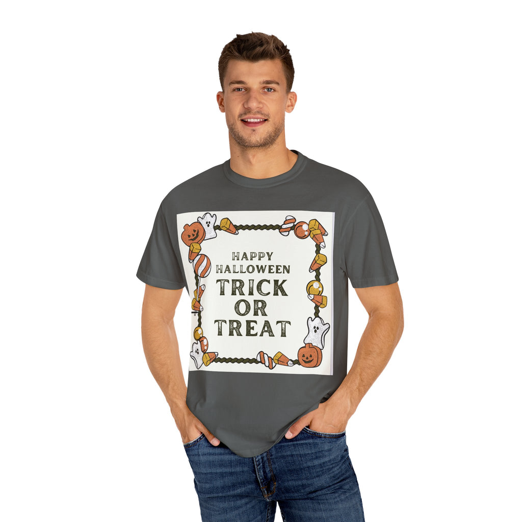Halloween T-Shirt, Trick or Treat Shirt, Unisex Tee, Holiday Apparel, Fun Halloween Outfit, Seasonal Gift