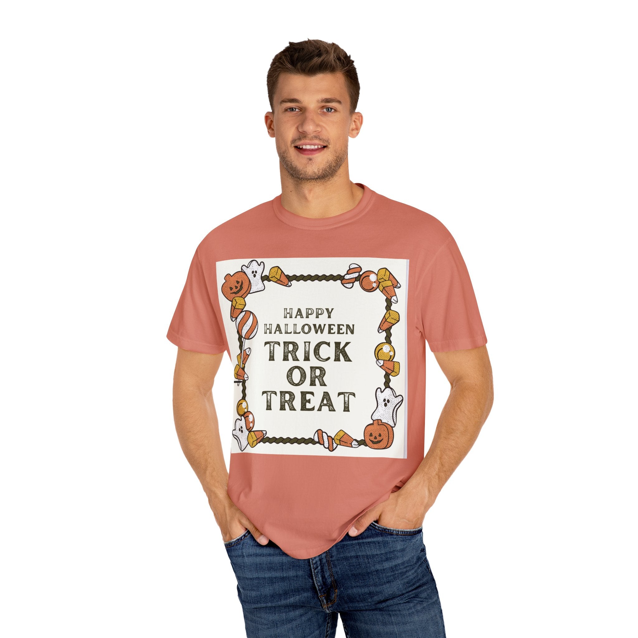 Halloween T-Shirt, Trick or Treat Shirt, Unisex Tee, Holiday Apparel, Fun Halloween Outfit, Seasonal Gift