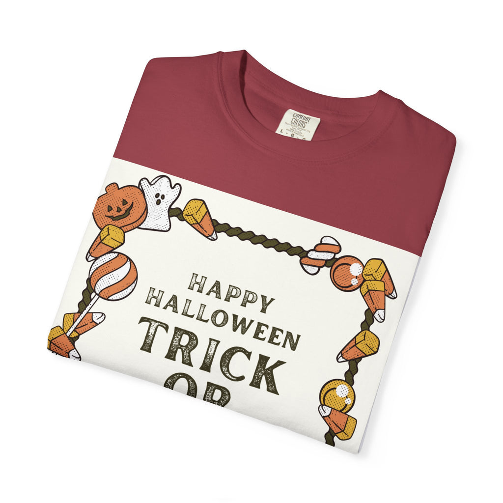 Halloween T-Shirt, Trick or Treat Shirt, Unisex Tee, Holiday Apparel, Fun Halloween Outfit, Seasonal Gift