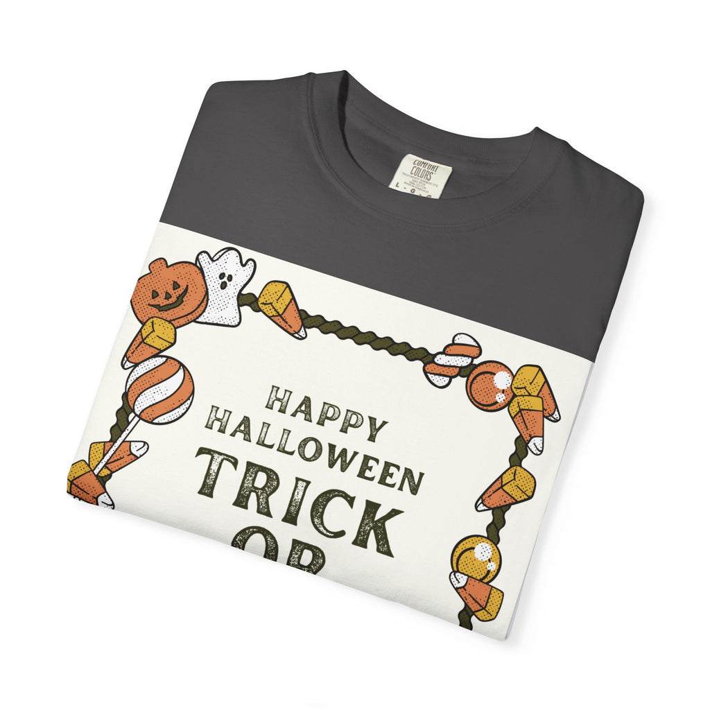 Halloween T-Shirt, Trick or Treat Shirt, Unisex Tee, Holiday Apparel, Fun Halloween Outfit, Seasonal Gift