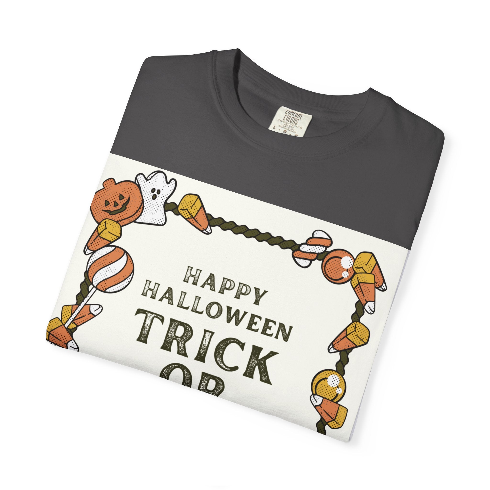 Halloween T-Shirt, Trick or Treat Shirt, Unisex Tee, Holiday Apparel, Fun Halloween Outfit, Seasonal Gift