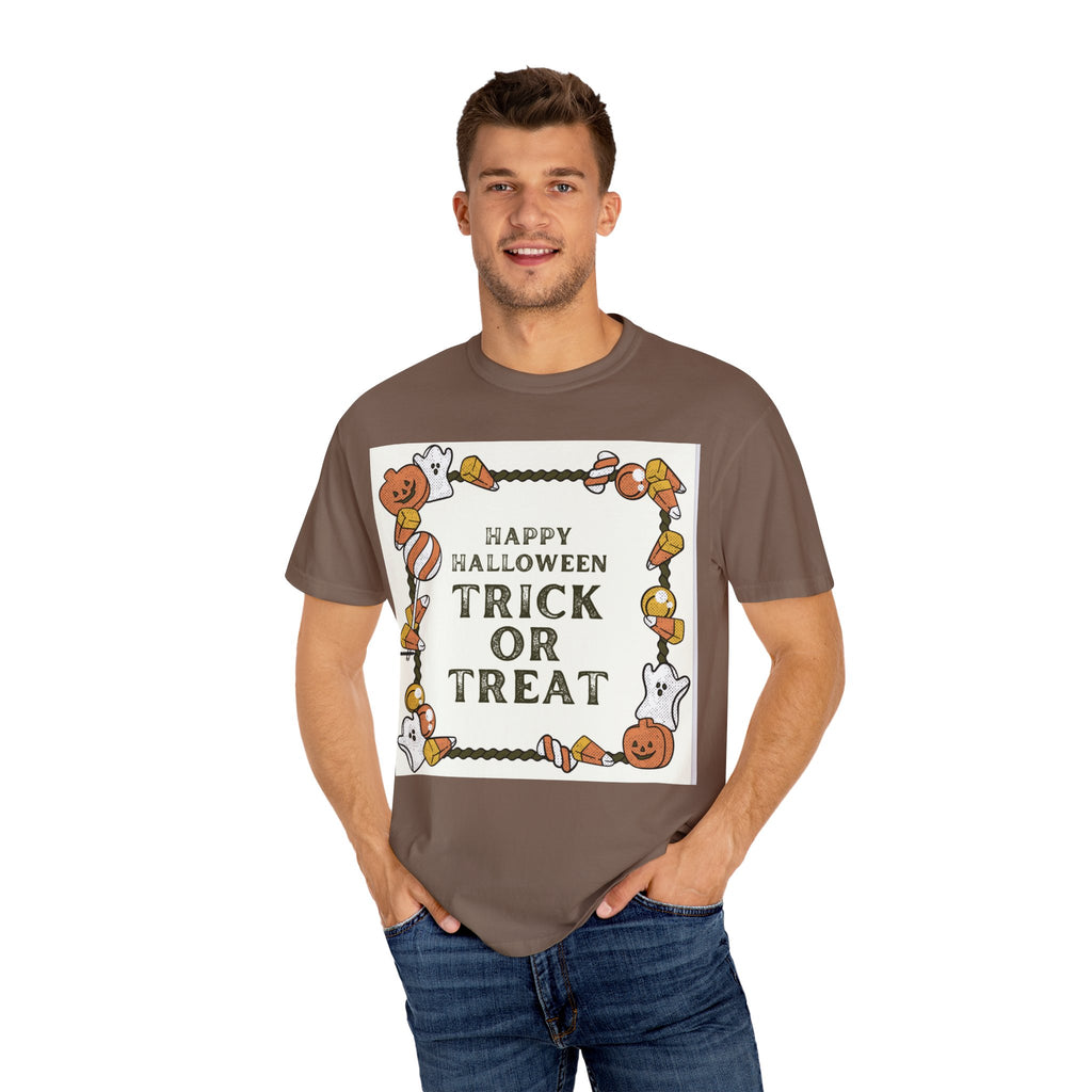 Halloween T-Shirt, Trick or Treat Shirt, Unisex Tee, Holiday Apparel, Fun Halloween Outfit, Seasonal Gift