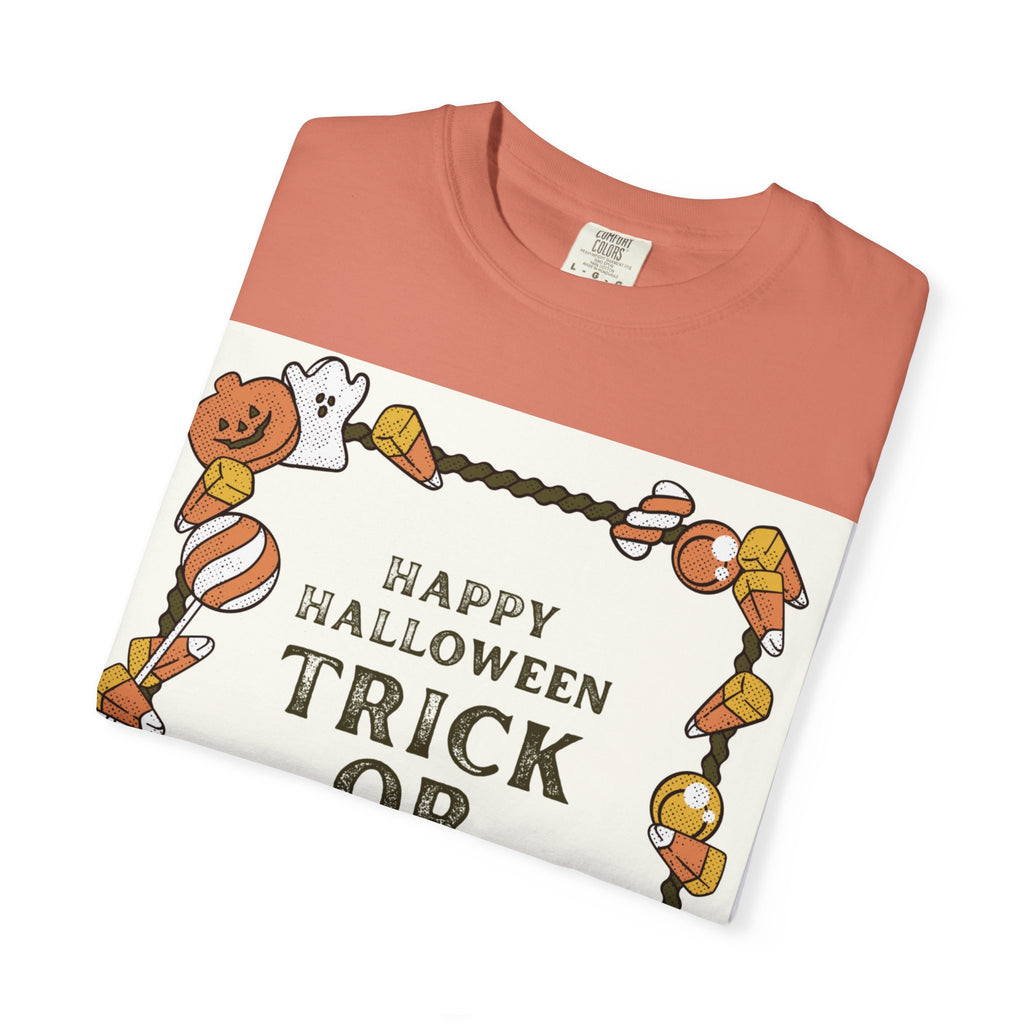 Halloween T-Shirt, Trick or Treat Shirt, Unisex Tee, Holiday Apparel, Fun Halloween Outfit, Seasonal Gift