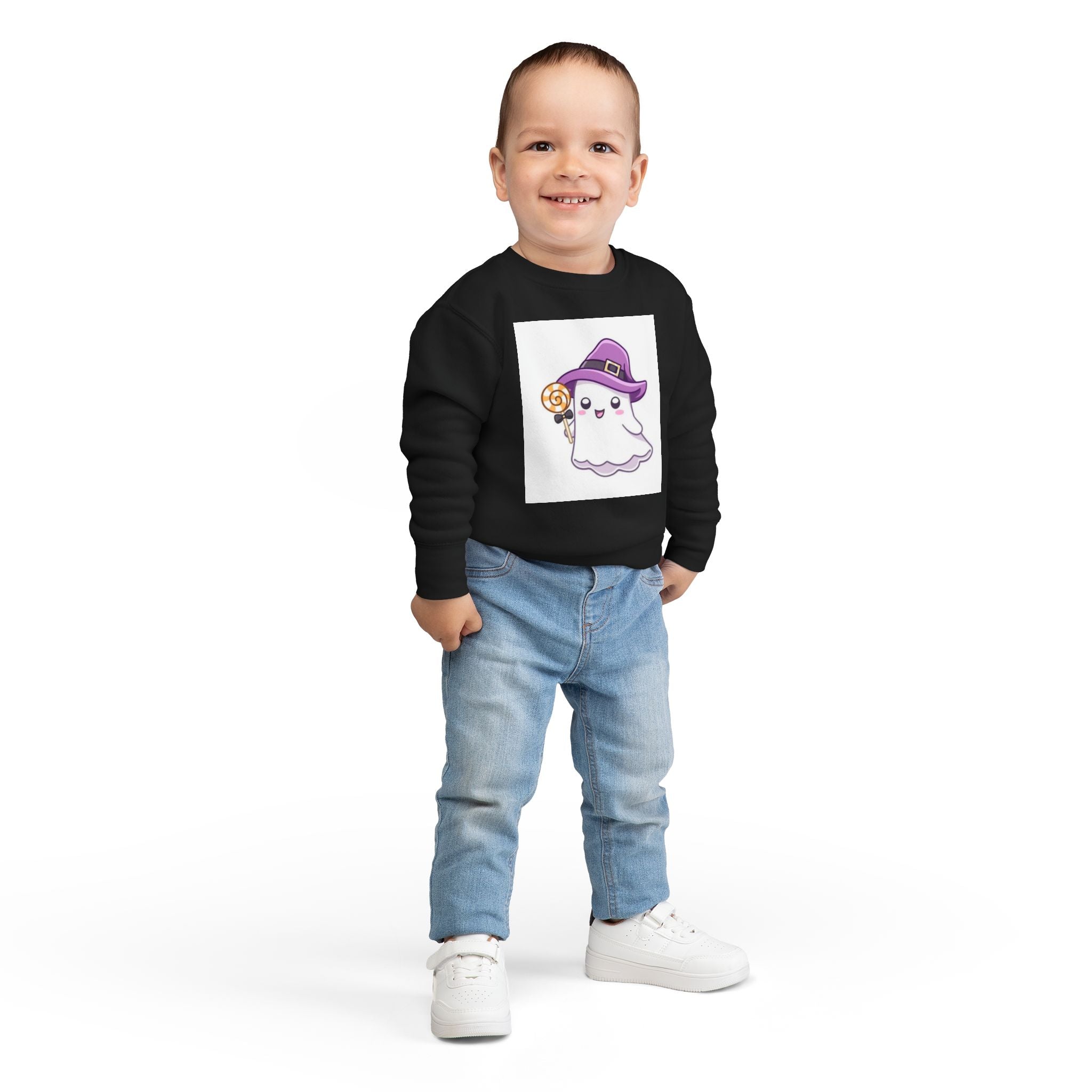 Adorable Toddler Ghost Sweatshirt for Halloween Fun, Kids' Holiday Clothing, Cute Costume, Perfect for Trick-or-Treating, Cozy Kids Gift