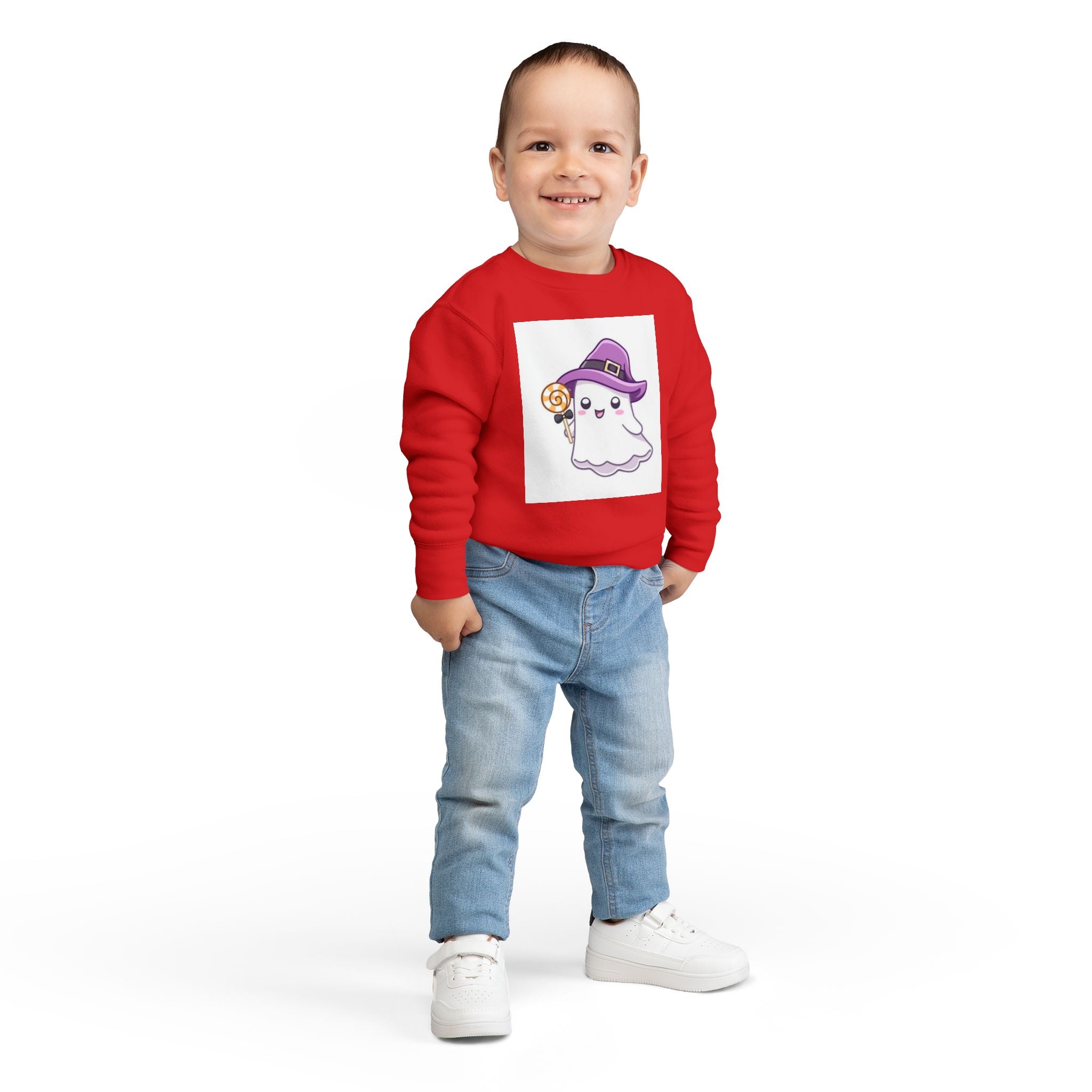 Adorable Toddler Ghost Sweatshirt for Halloween Fun, Kids' Holiday Clothing, Cute Costume, Perfect for Trick-or-Treating, Cozy Kids Gift