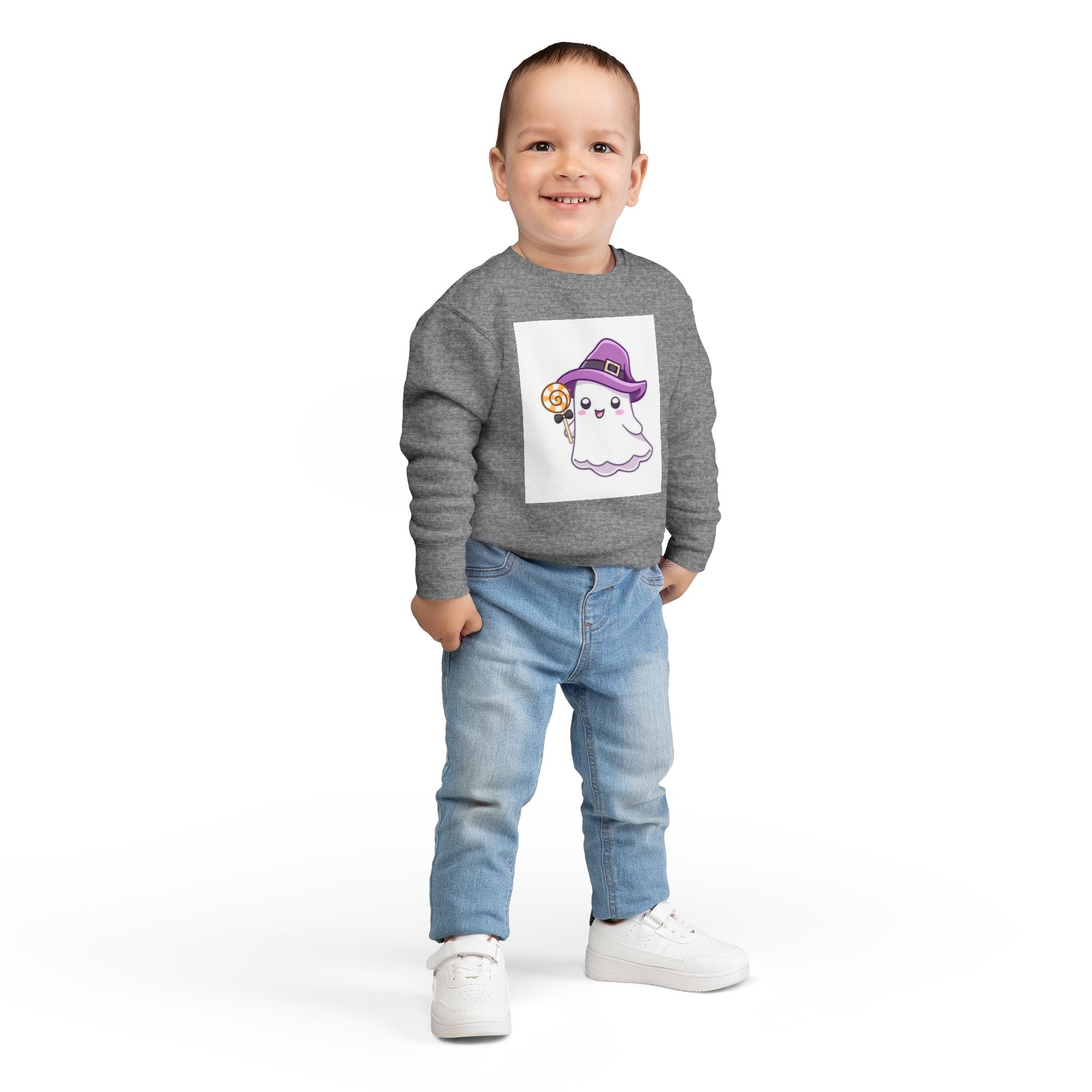 Adorable Toddler Ghost Sweatshirt for Halloween Fun, Kids' Holiday Clothing, Cute Costume, Perfect for Trick-or-Treating, Cozy Kids Gift