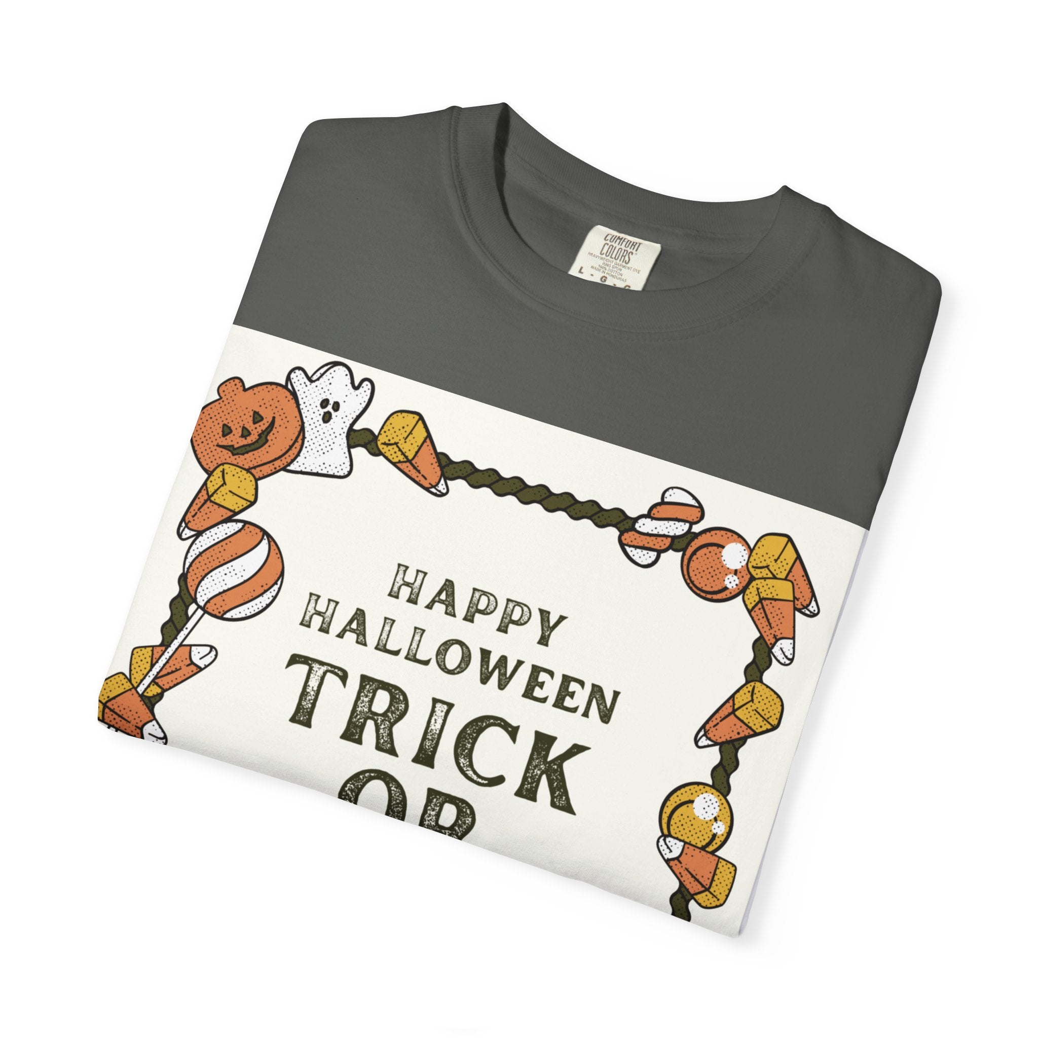 Halloween T-Shirt, Trick or Treat Shirt, Unisex Tee, Holiday Apparel, Fun Halloween Outfit, Seasonal Gift