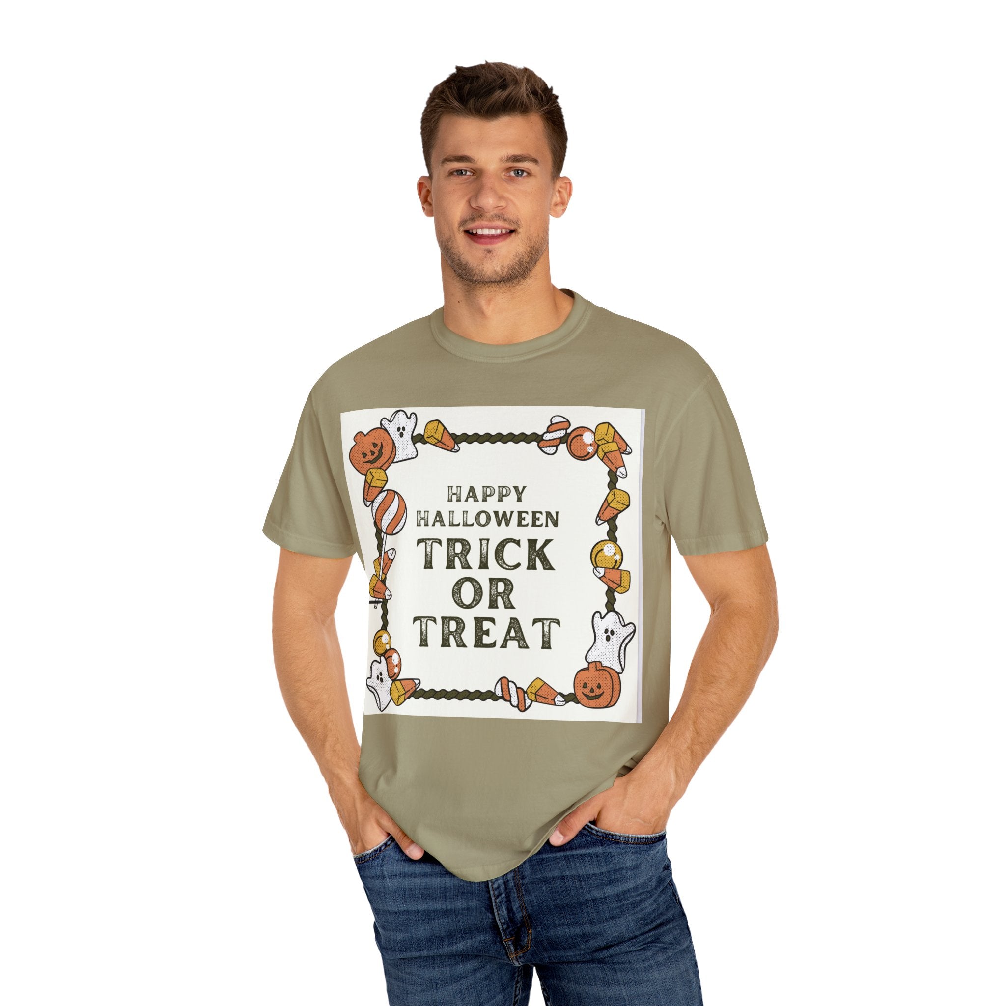 Halloween T-Shirt, Trick or Treat Shirt, Unisex Tee, Holiday Apparel, Fun Halloween Outfit, Seasonal Gift