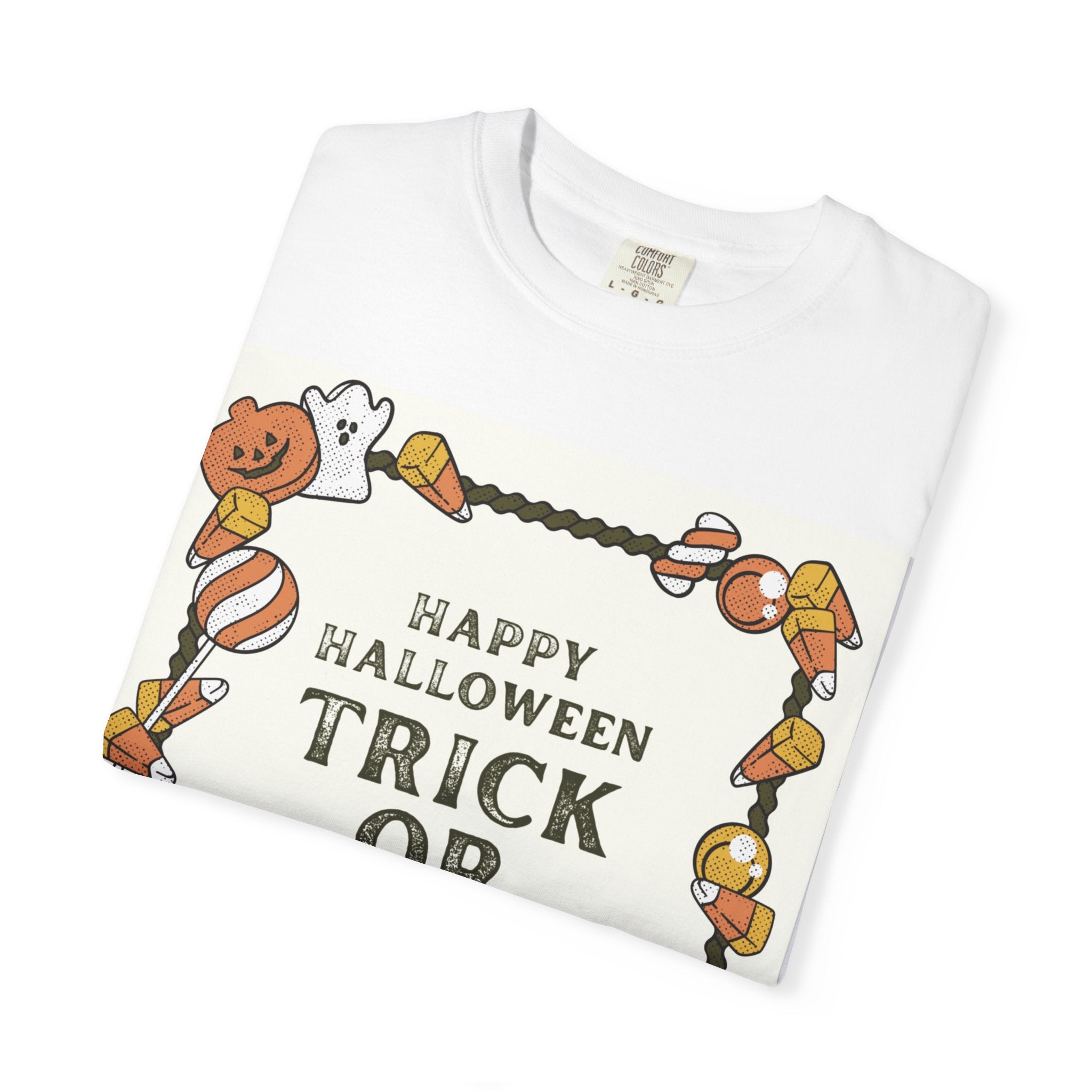 Halloween T-Shirt, Trick or Treat Shirt, Unisex Tee, Holiday Apparel, Fun Halloween Outfit, Seasonal Gift
