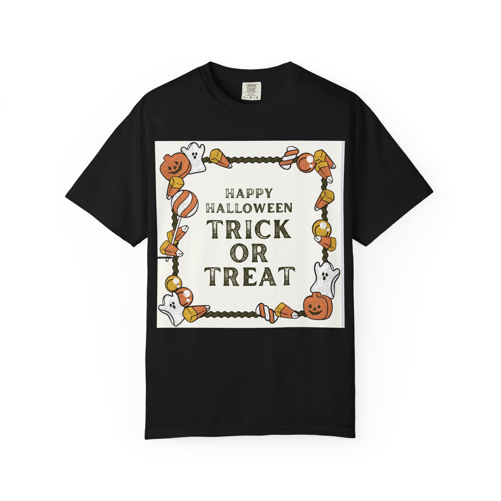 Halloween T-Shirt, Trick or Treat Shirt, Unisex Tee, Holiday Apparel, Fun Halloween Outfit, Seasonal Gift