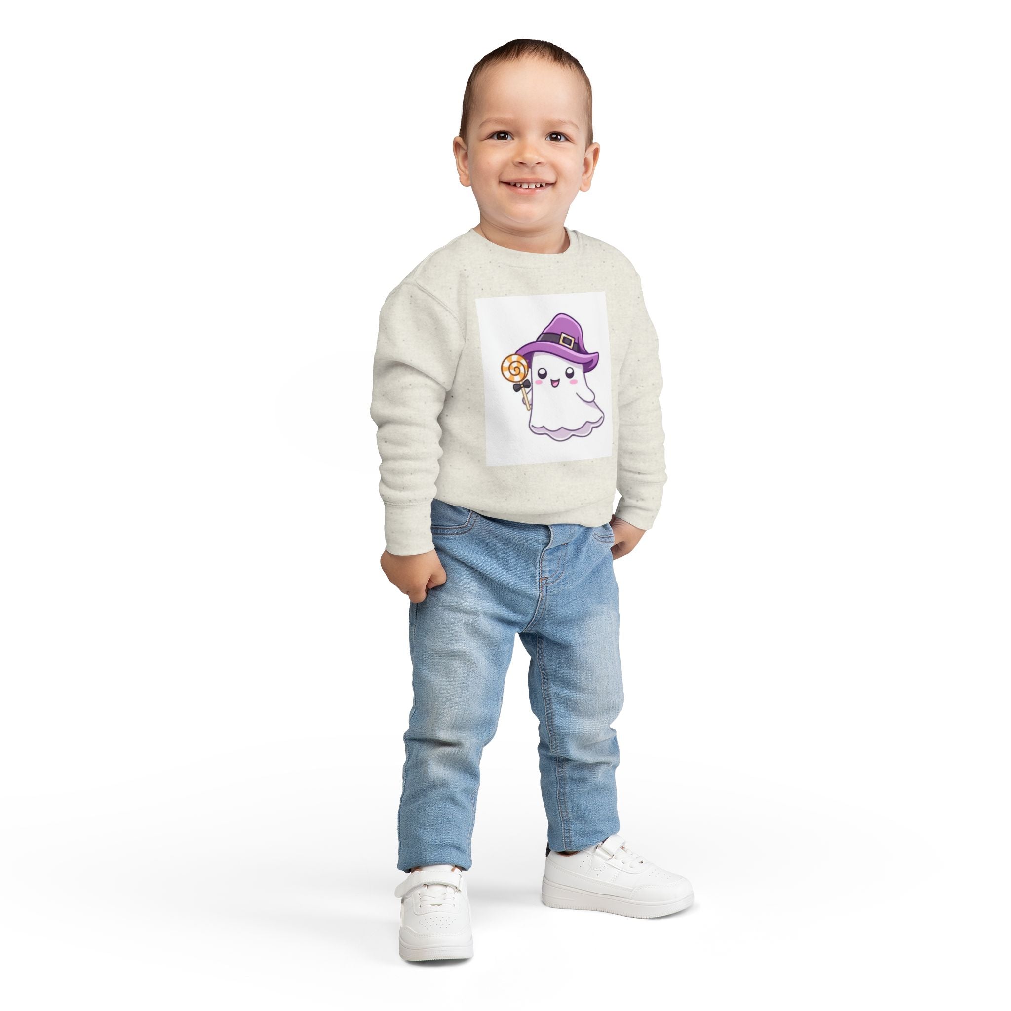 Adorable Toddler Ghost Sweatshirt for Halloween Fun, Kids' Holiday Clothing, Cute Costume, Perfect for Trick-or-Treating, Cozy Kids Gift