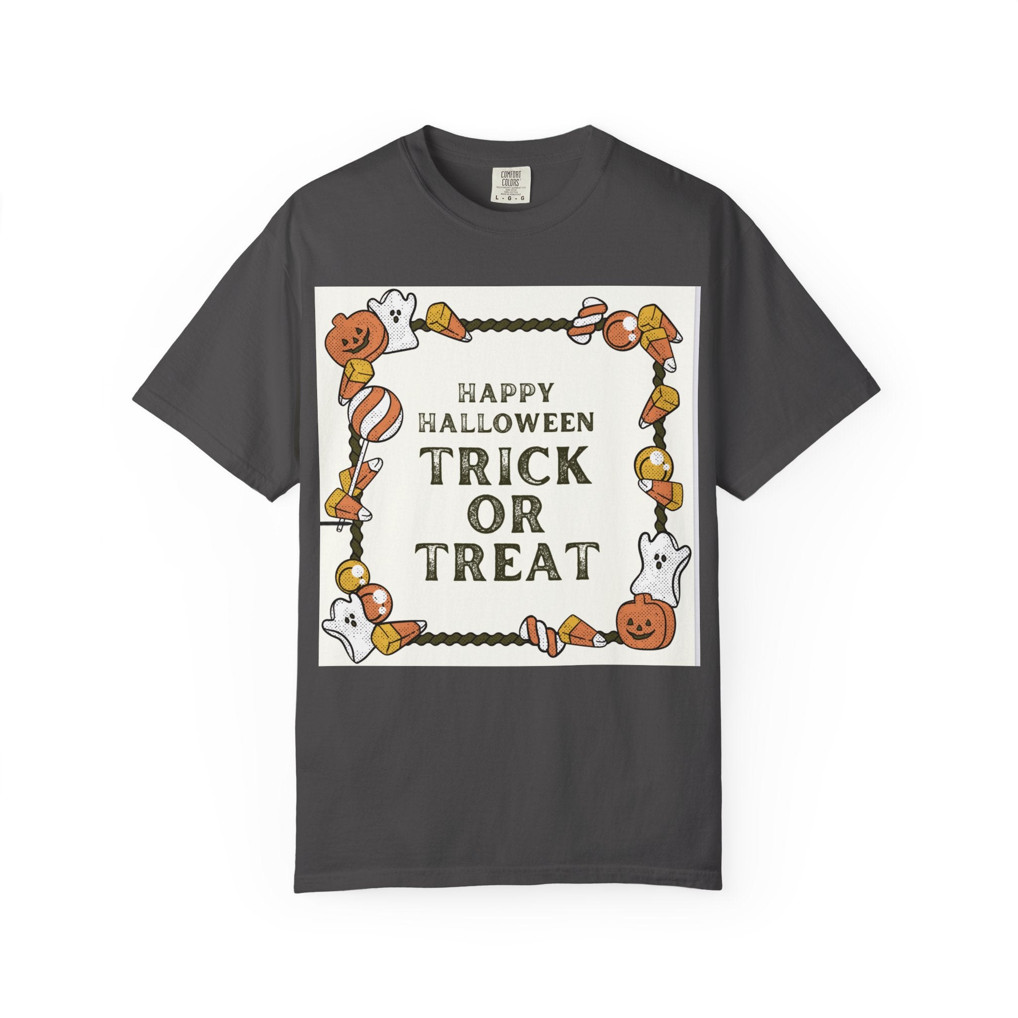Halloween T-Shirt, Trick or Treat Shirt, Unisex Tee, Holiday Apparel, Fun Halloween Outfit, Seasonal Gift